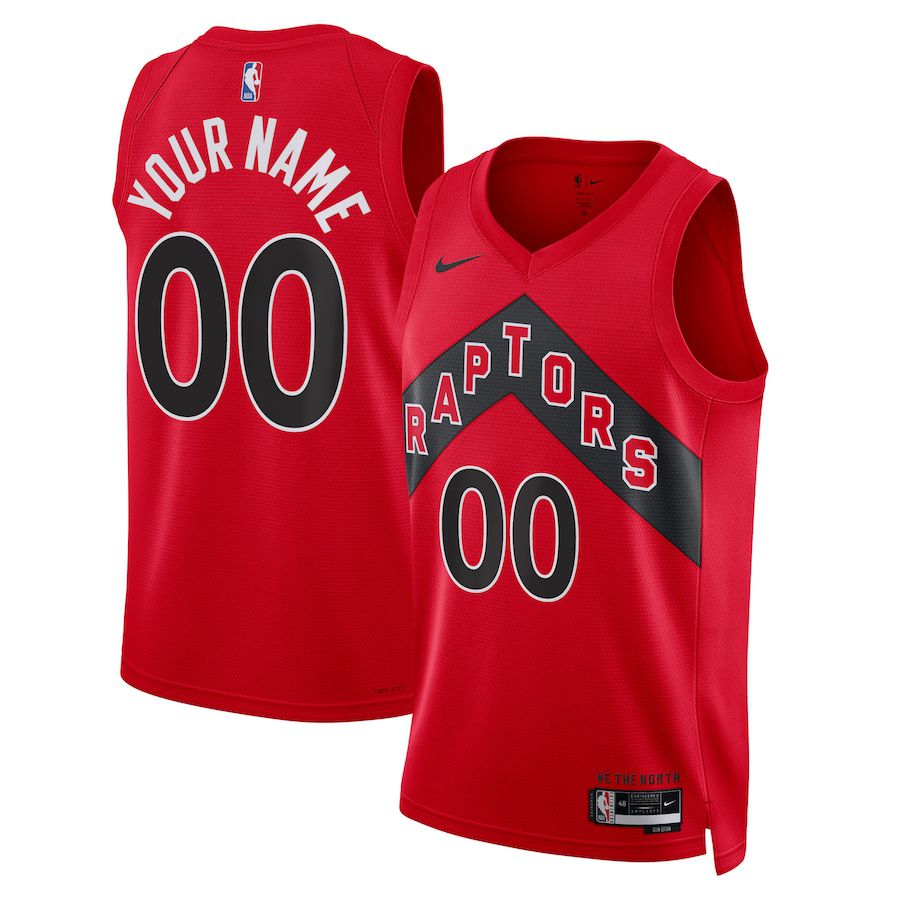 Men Toronto Raptors Nike Red Icon Edition 2022-23 Swingman Custom NBA Jersey